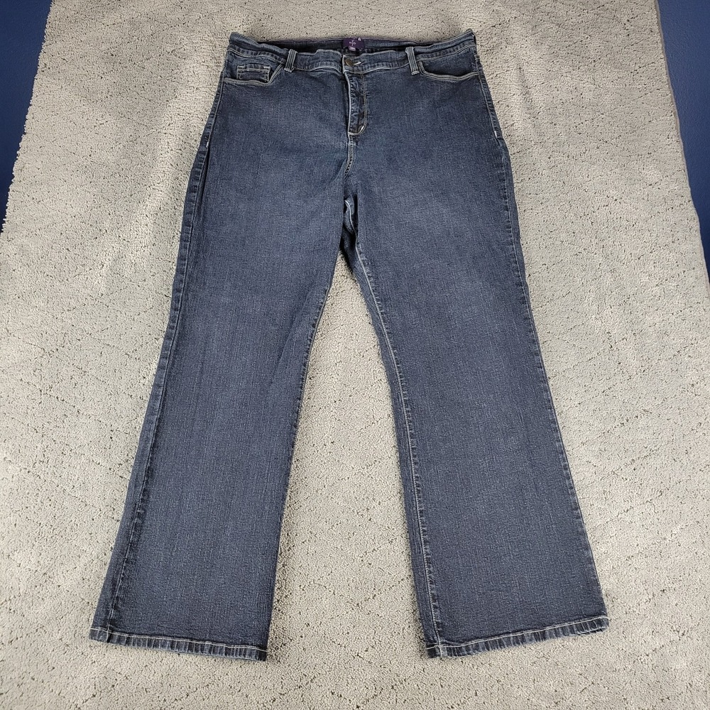 NYDJ Jeans Womens 20W Blue Plus Size Bootcut High Rise Lift Tuck Dark Wash Denim